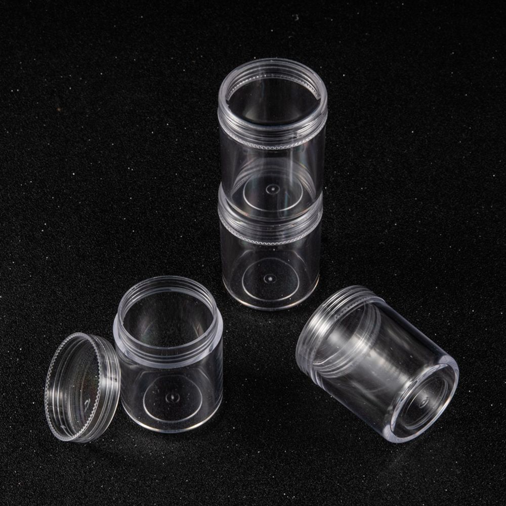 Plastic Bead Containers, Clear, 3.9x5cm, Capacity: 20ml(0.67 fl. oz) - Pack of 10