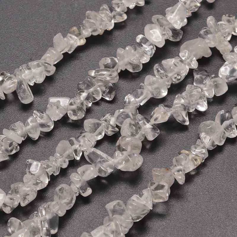 Natural Quartz Crystal Chip Beads 5-8mm Wide - 32" Strand