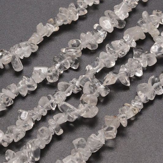 Natural Quartz Crystal Chip Beads 5-8mm Wide - 32" Strand
