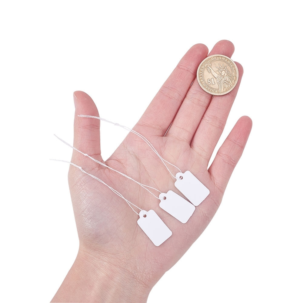 Jewellery Price Tags - White Rectangle - 23x13mm - Pack of 100