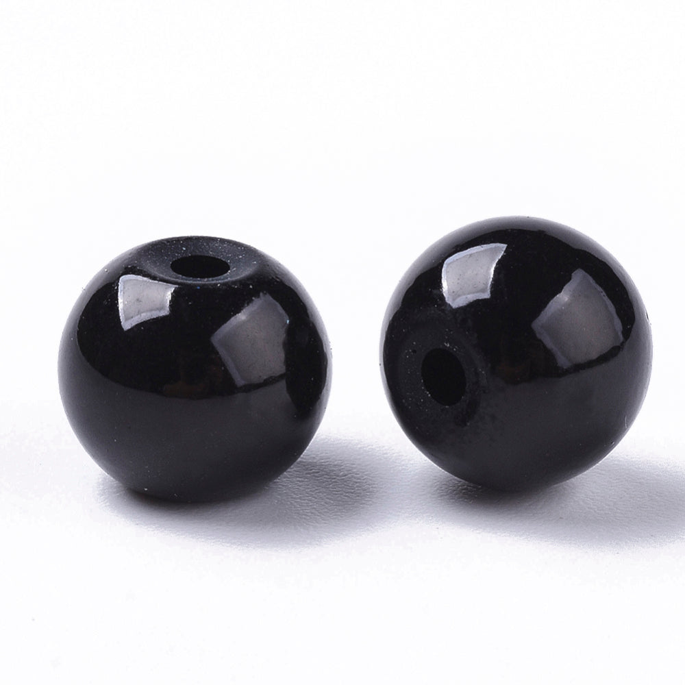 Glass Pearl Beads 8mm (1.2mm Hole) Mixed Colours - Pack of 100