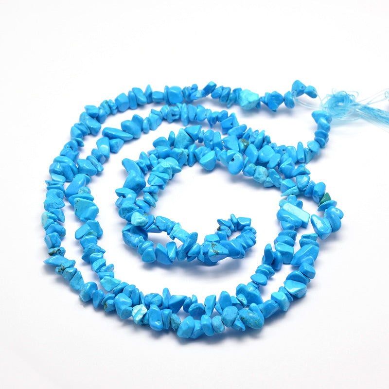 Synthetic Turquoise Light Sky Blue Chip Beads 5-8mm - 32" Strand