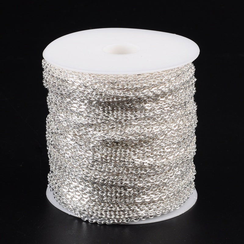 Iron Cross Chain - Silver - 3x2x0.5 mm - 10 Metre Reel