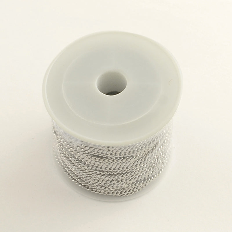 Stainless Steel Curb Chain 2.4 x 1.9 x 0.5 mm - 1 Metre