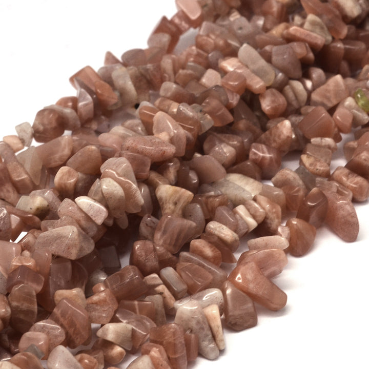 Natural Sunstone Chip Beads 5-8mm Wide - 32" Strand