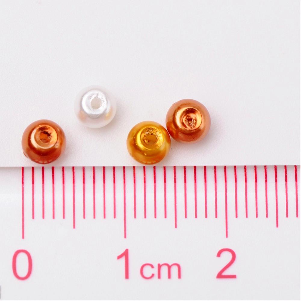 Glass Pearl Beads 4mm (0.8mm Hole) Caramel Mix - Pack of 400