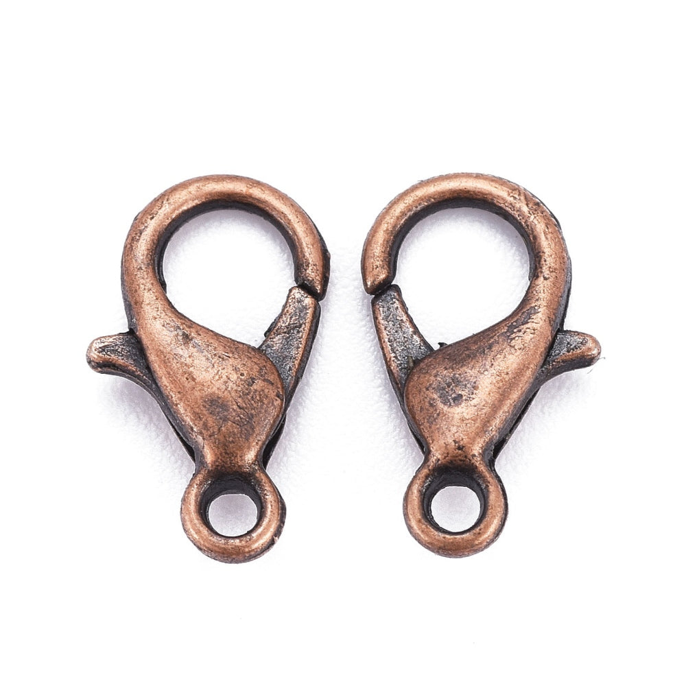 Red Copper Tone Lobster Clasp 12 x 6 mm - Pack of 50