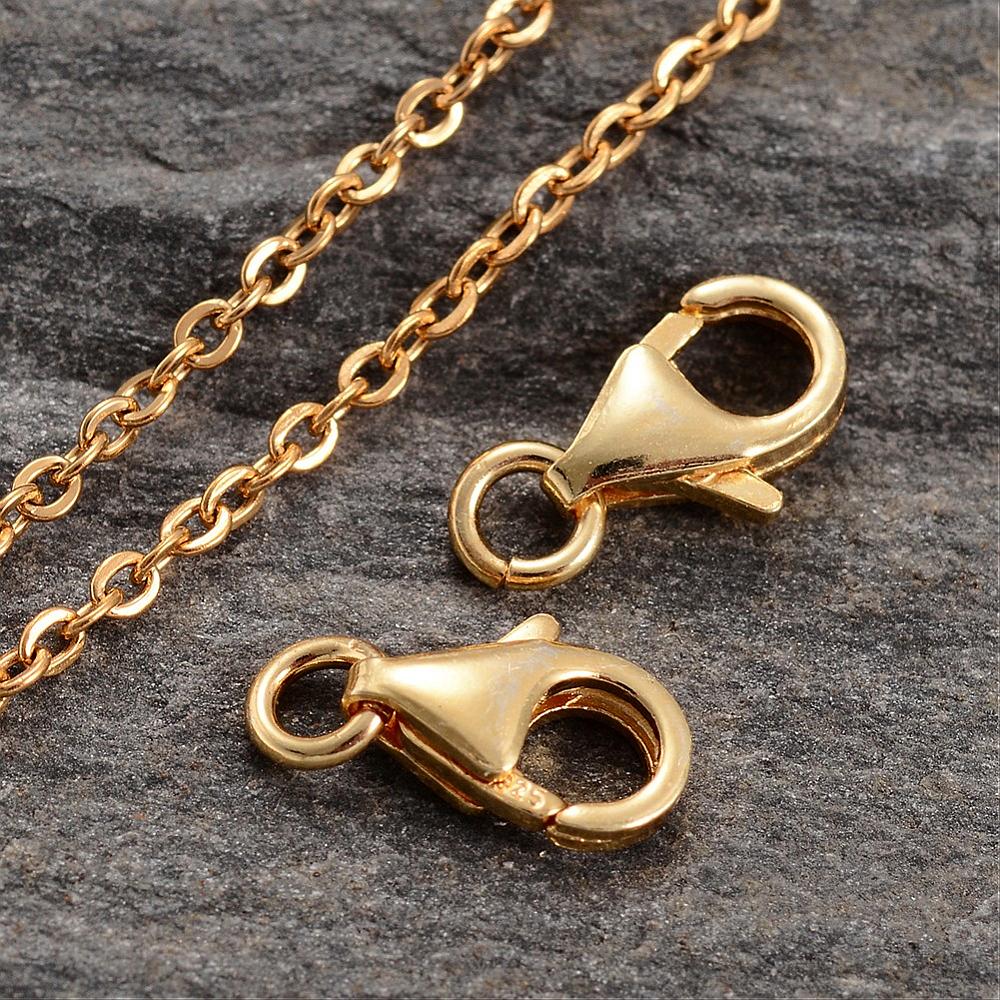18 Carat Gold Plated Sterling Silver Lobster Clasp 8 mm