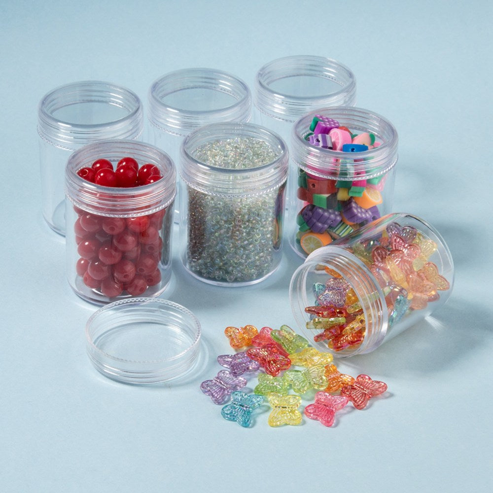 Plastic Bead Containers, Clear, 3.9x5cm, Capacity: 20ml(0.67 fl. oz) - Pack of 10