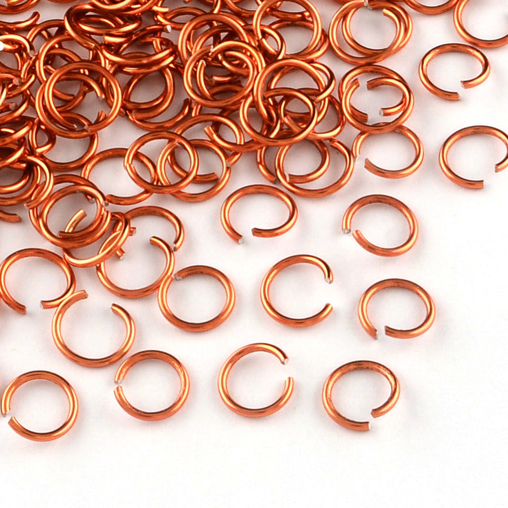 Aluminium Jump Rings 6mm x 0.8mm - Burnt Orange - Pack of 2000