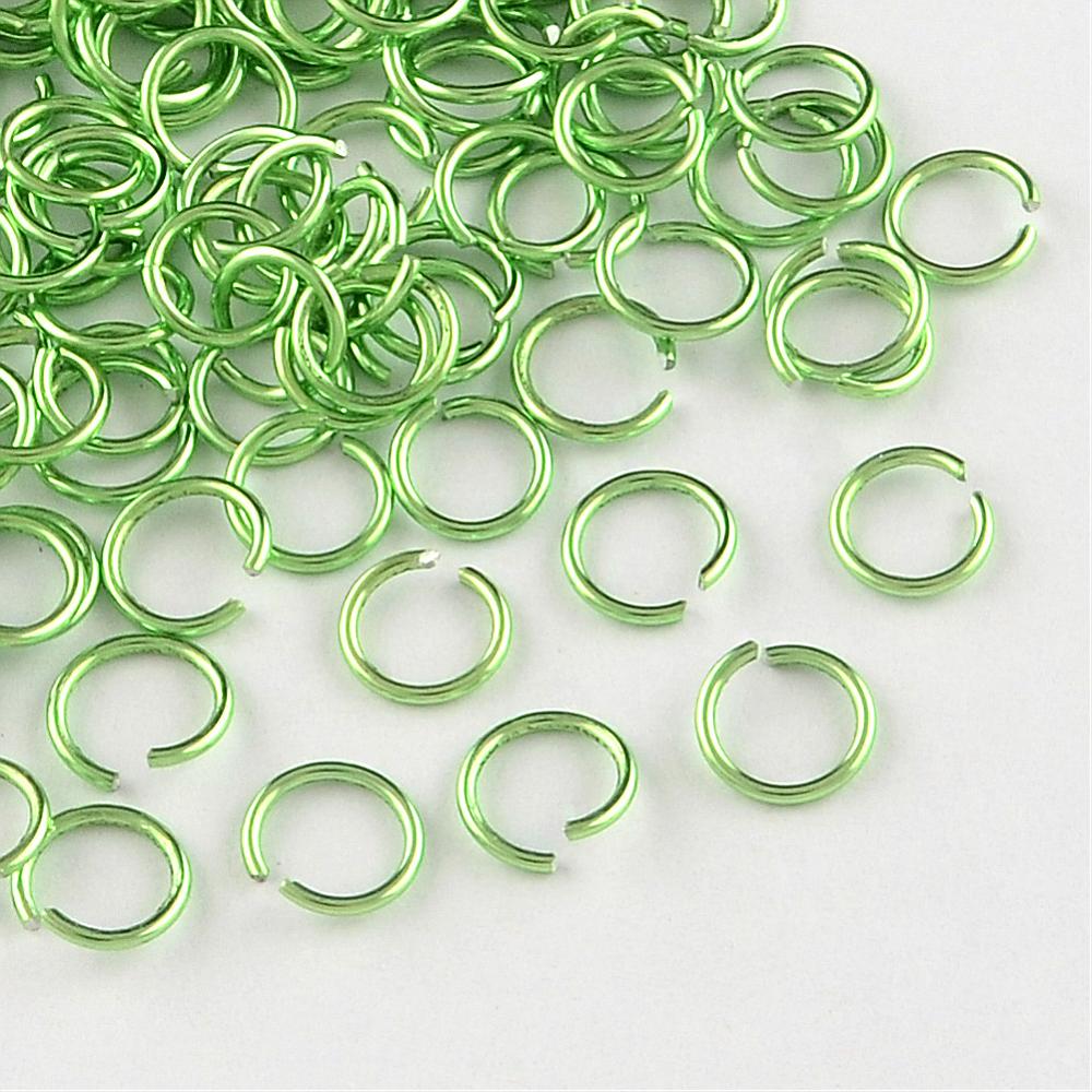 Aluminium Jump Rings 6mm x 0.8mm - Lawn Green - Pack of 2000