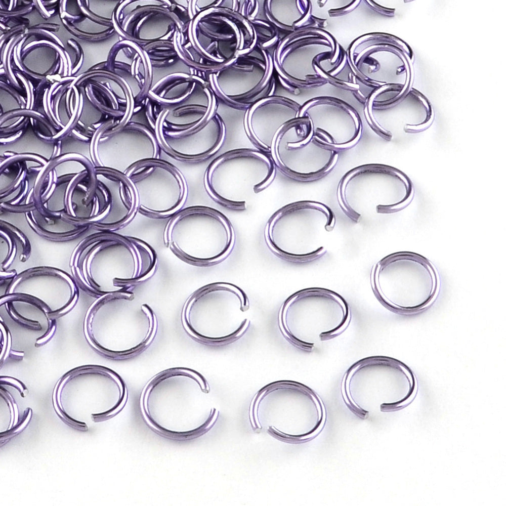 Aluminium Jump Rings 6mm x 0.8mm - Plum - Pack of 2000