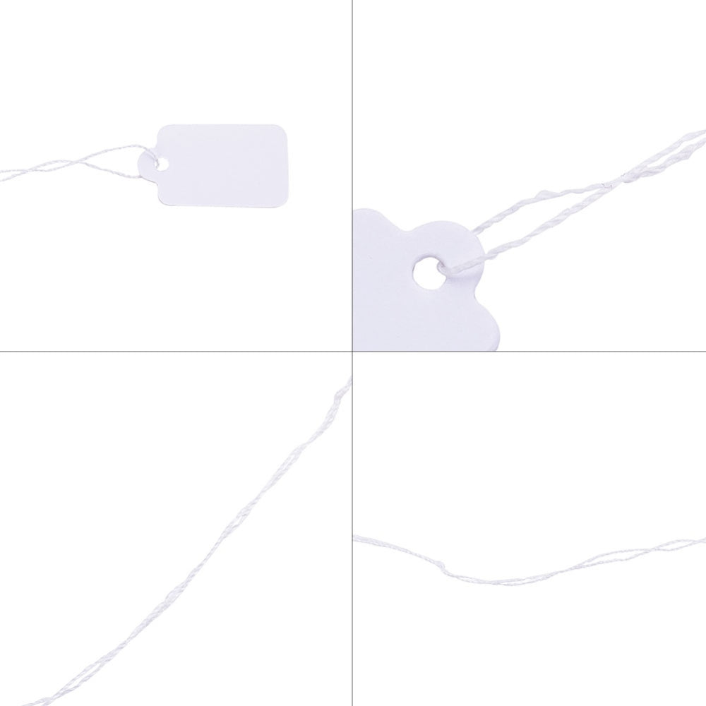 Jewellery Price Tags - White Rectangle - 23x13mm - Pack of 100