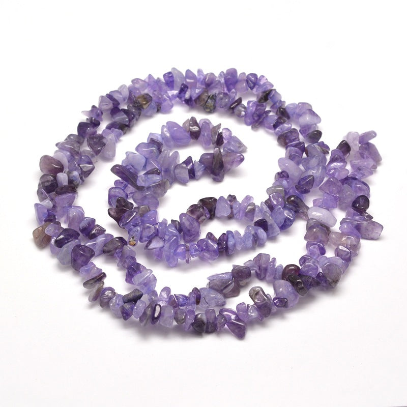 Natural Amethyst Chip Beads (Dyed) 3-8mm Wide - 32" Strand