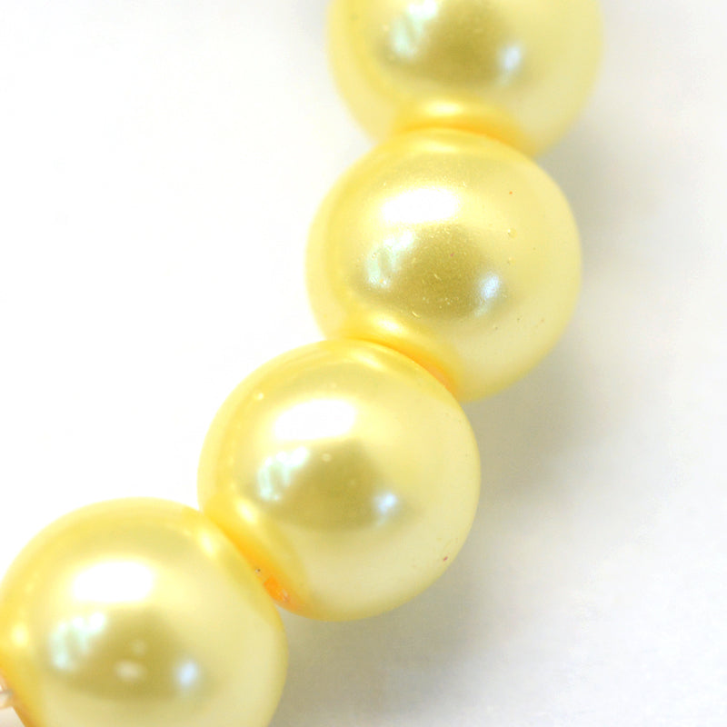 Glass Pearl Beads 8mm (1.0mm Hole) Champagne - One Strand of Approx 105 Beads