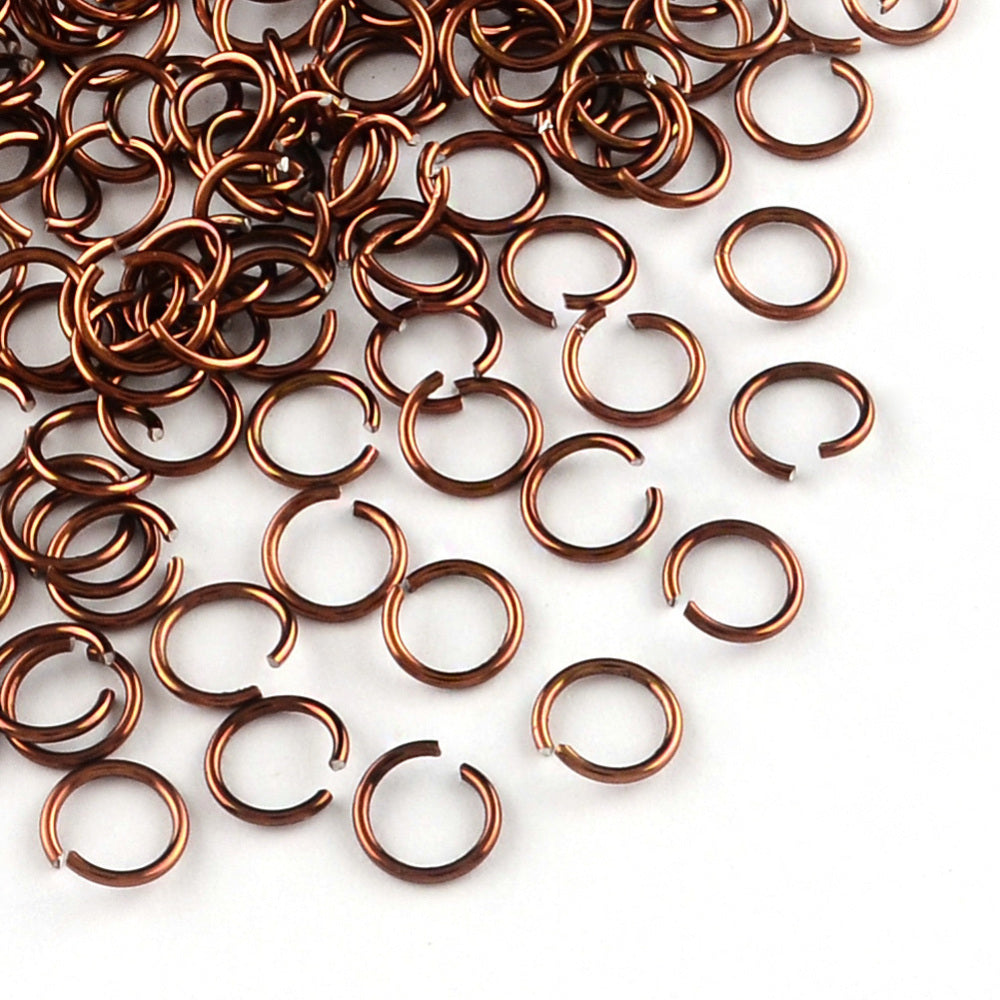 Aluminium Jump Rings 6mm x 0.8mm - Sienna Brown - Pack of 2000