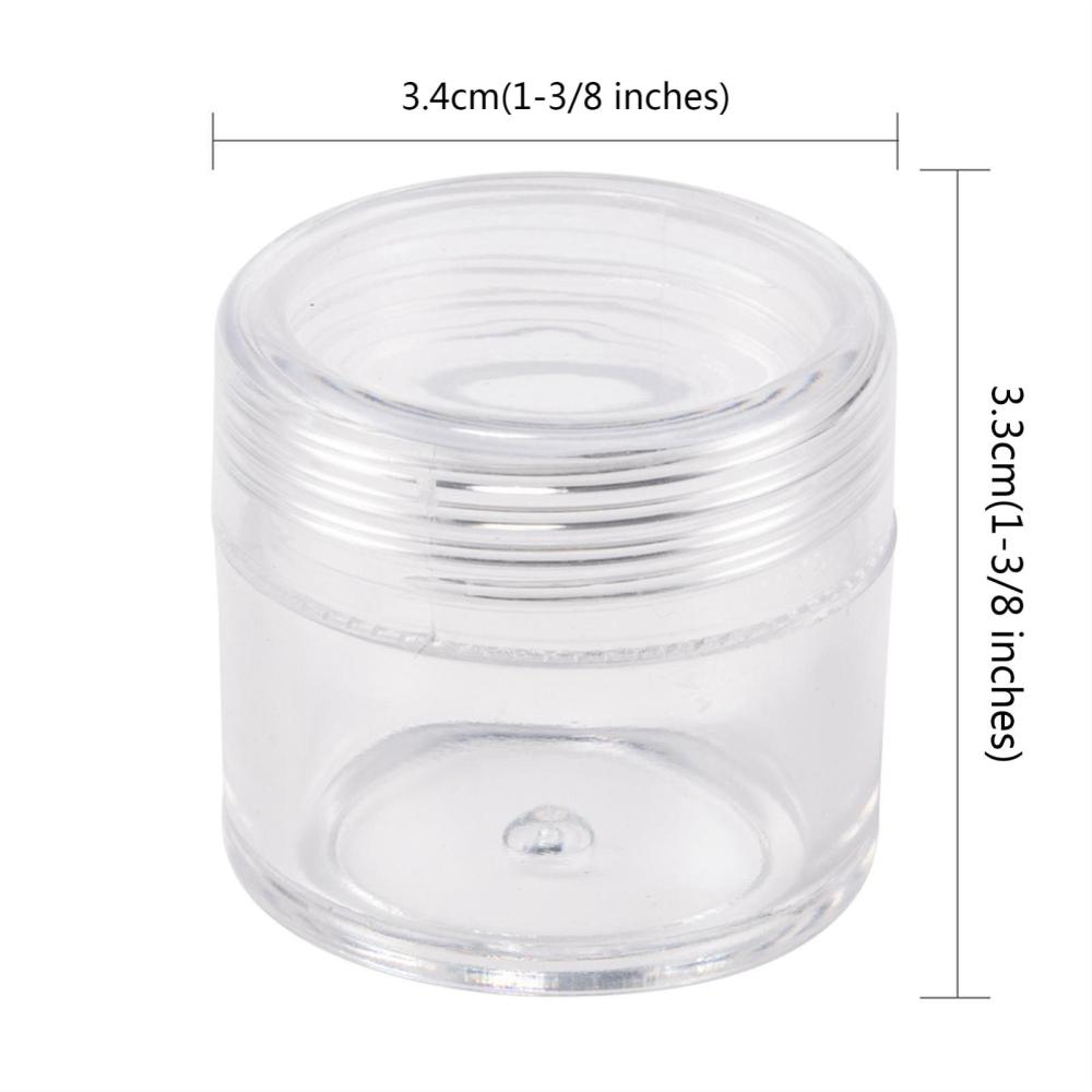 Plastic Bead Storage Containers 3.4cm x 3.3cm, Capacity: 10ml(0.34 fl. oz)