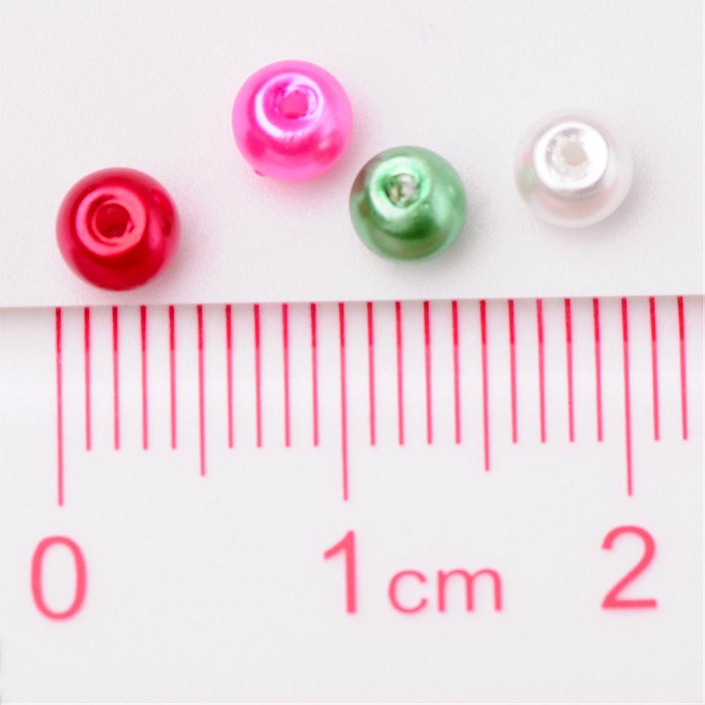Glass Pearl Beads 4mm (0.8mm Hole) Christmas Mix - Pack of 400