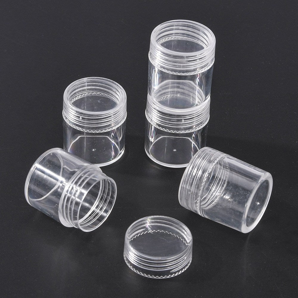 Plastic Beads Containers 2.5cm x 2.8cm Capacity: 5ml - Pack of 12