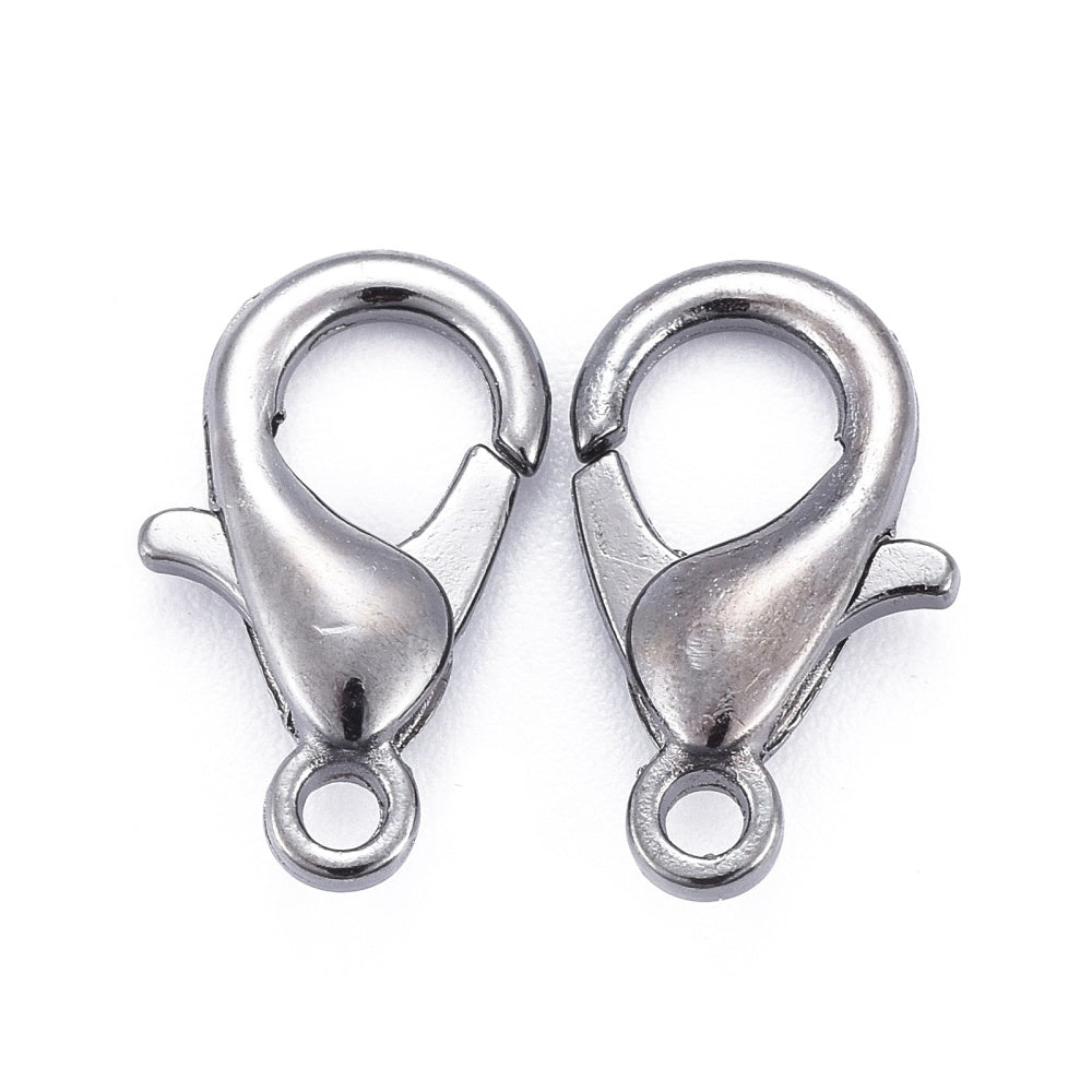 Gunmetal Lobster Clasps 14 mm x 8 mm, Hole: 1.8 mm - Pack of 50