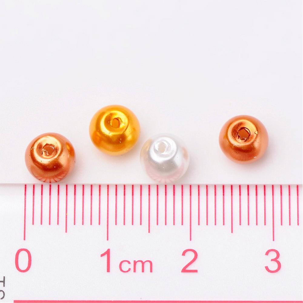Glass Pearl Beads 6mm (1.0mm Hole) Caramel Mix - Pack of 200