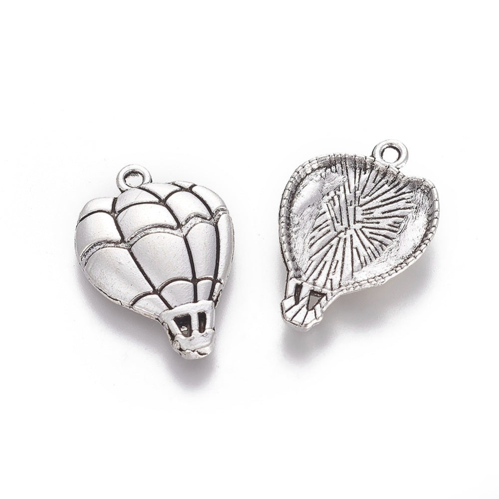 Hot Air Balloon Charms Antique Silver 25x17x2.5 - Pack of 10