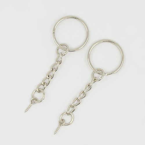 20 mm Key Ring with Chain and Screw Bail - Pack of 50
