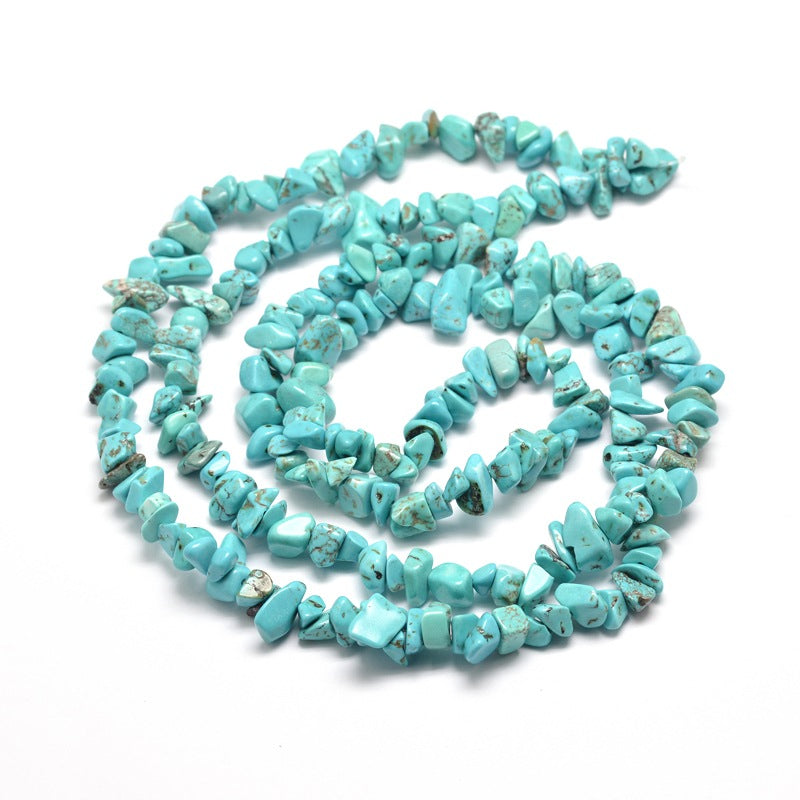 Synthetic Turquoise Chip Beads 5-8mm Wide - 32" Strand