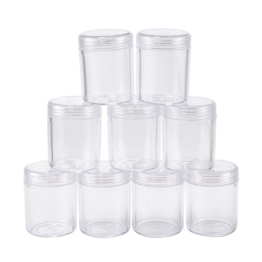 Plastic Bead Containers, Clear, 3.9x5cm, Capacity: 20ml(0.67 fl. oz) - Pack of 10