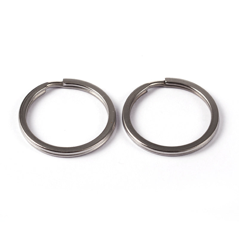 Stainless Steel Key Ring 25 x 2 mm - Pack of 10
