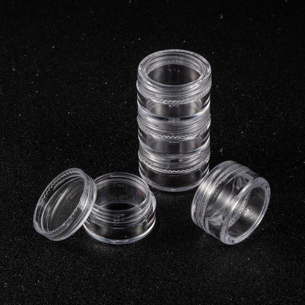 Plastic Bead Storage Containers 3cm x 1.8cm, Capacity: 5ml - Pack of 12