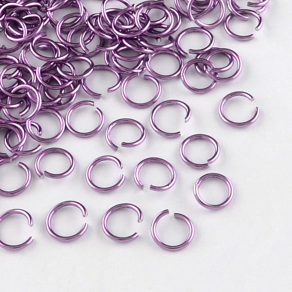 Aluminium Jump Rings 6mm x 0.8mm - Purple - Pack of 2000