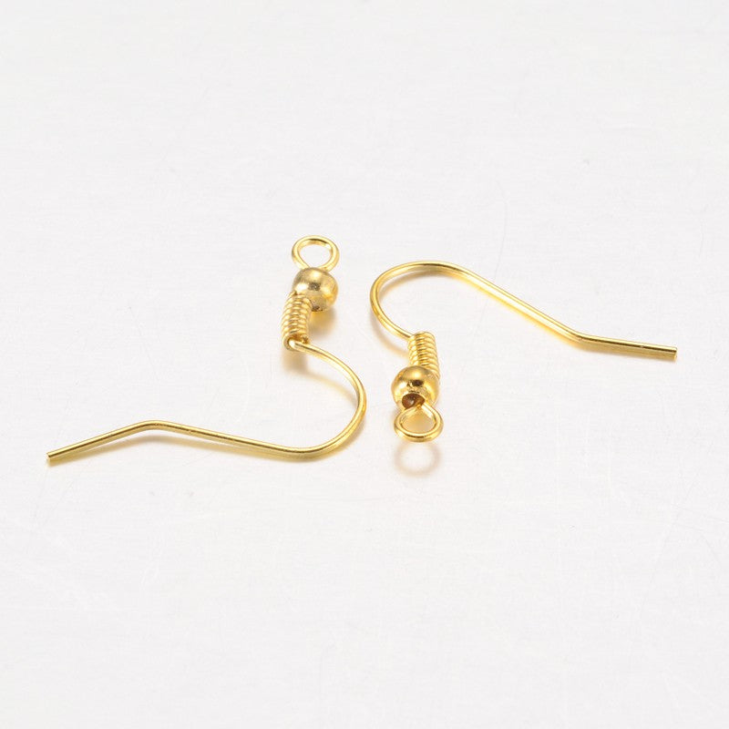 Gold Tone Earring Hooks - 18 mm - Cadmium, Nickel & Lead Free - Pack of 50