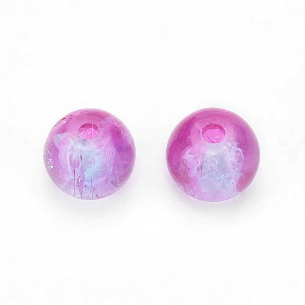 Two Tone Crackle Glass Beads 4mm Mixed Colours - Pack of 200
