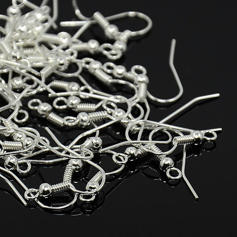 Silver Tone Earring Hooks - 18 mm - Cadmium, Nickel & Lead Free - Pack of 240