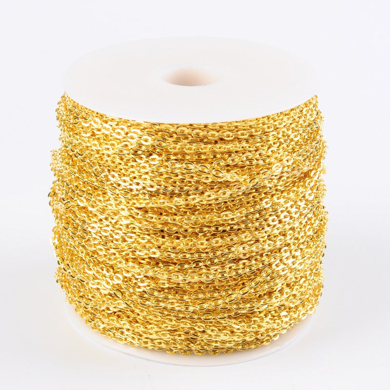 Iron Cross Chain - Gold - 3x2x0.5 mm - 10 Metre Reel