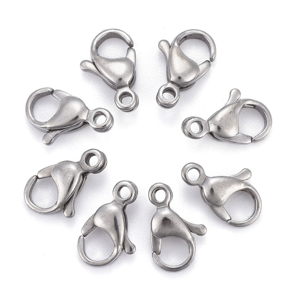 Stainless Steel Lobster Clasp 12x7.5mm - Pack of 10