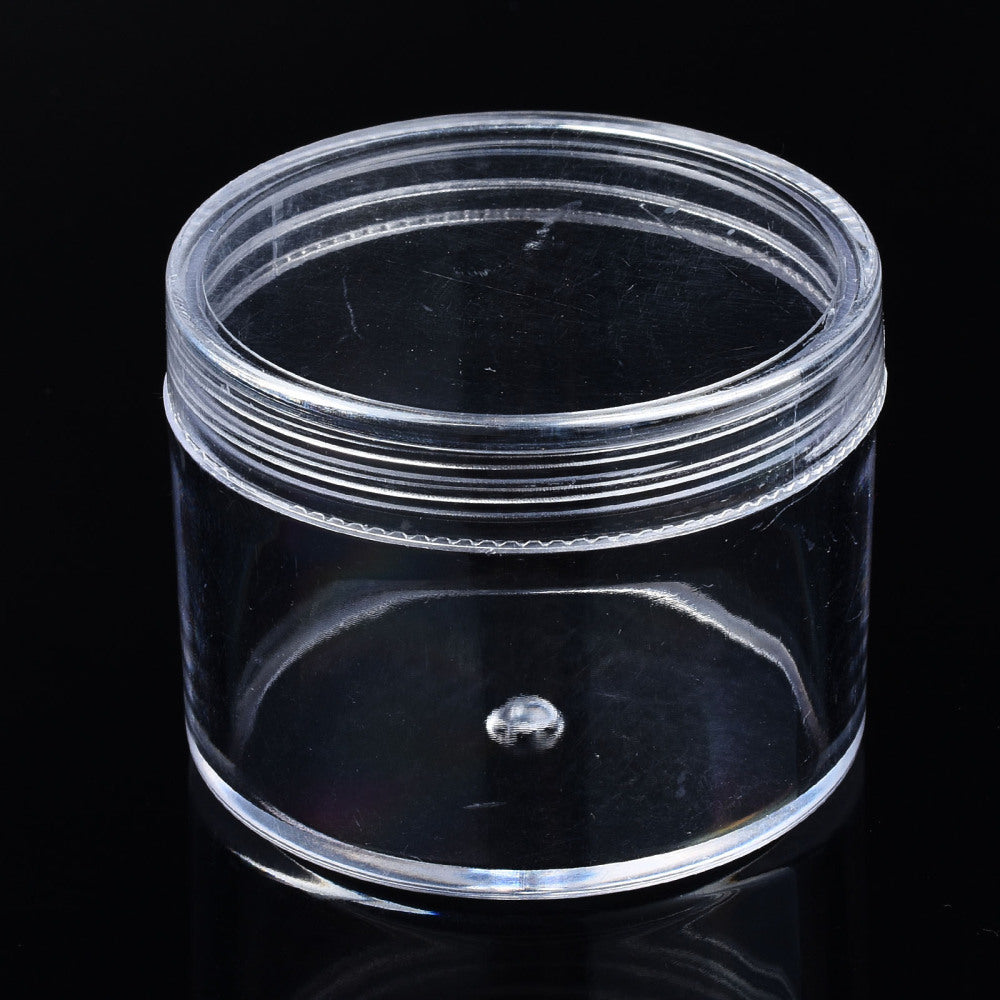 Bead Storage Container - Clear, 5cm x 3.7cm, Inner Diameter: 4.3cm