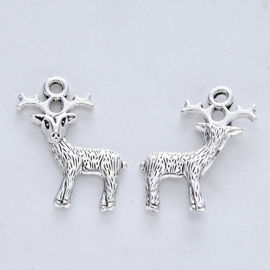 Reindeer / Stag Charms Antique Silver 23.5x19x3.5 - Pack of 20