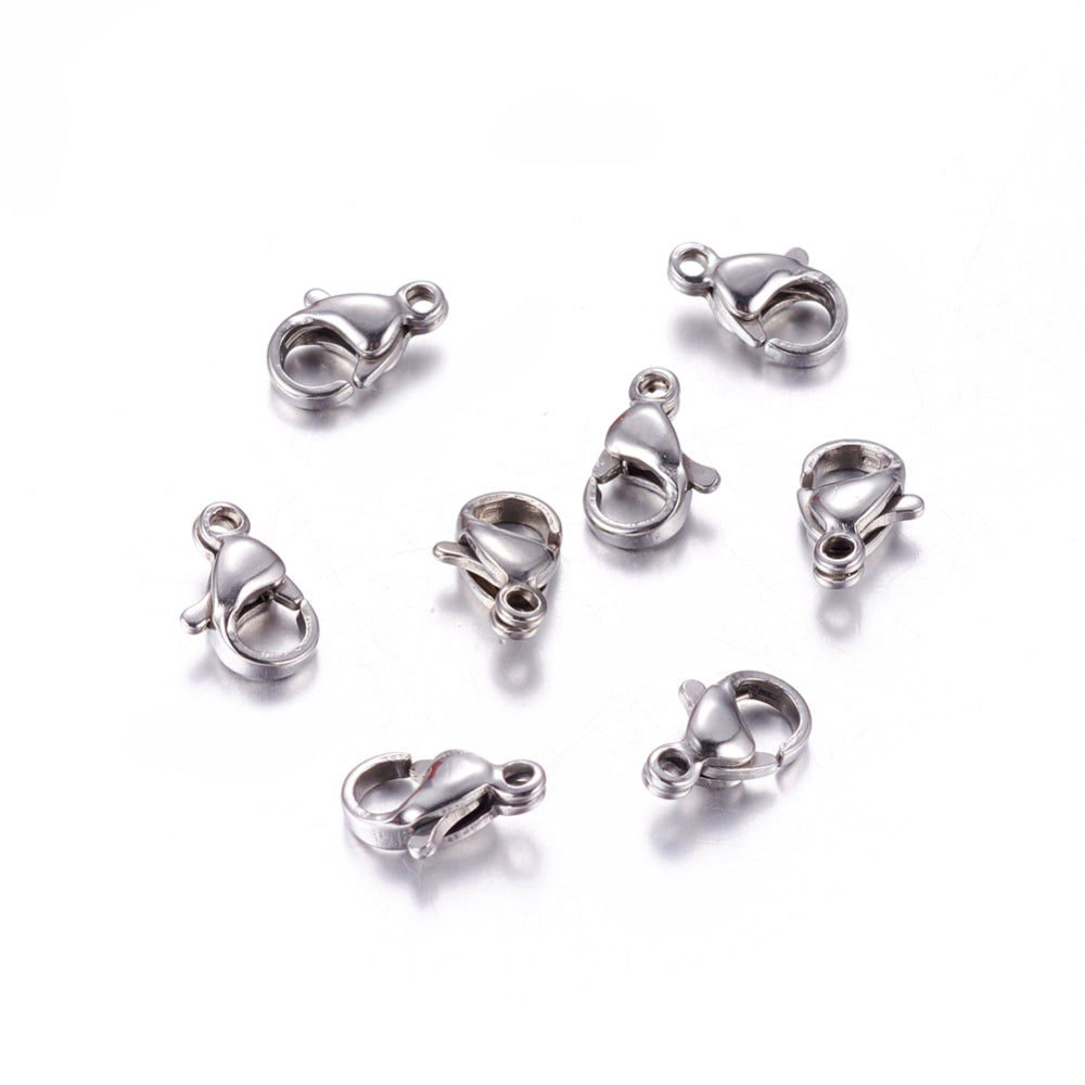 Stainless Steel Lobster Clasp 10x6mm - Pack of 20