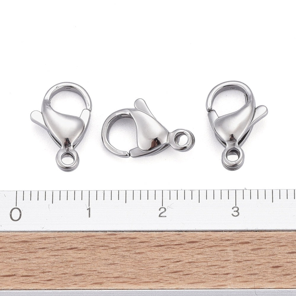 Stainless Steel Lobster Clasp 13x8mm - Pack of 10