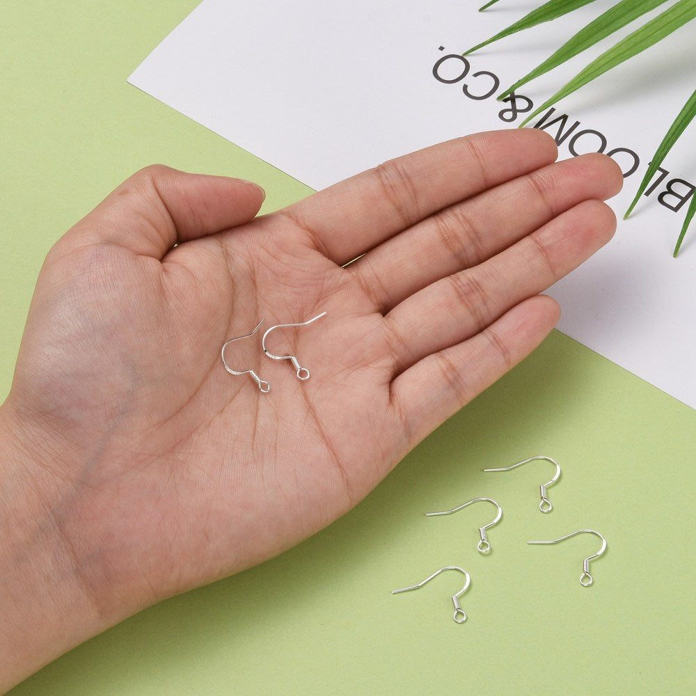 Sterling Silver 925 Earring Hooks - 18 mm - Pack of 4