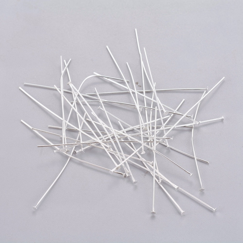 Silver Head Pins 50mm x 0.7mm - Nickel Free - Pack of 200