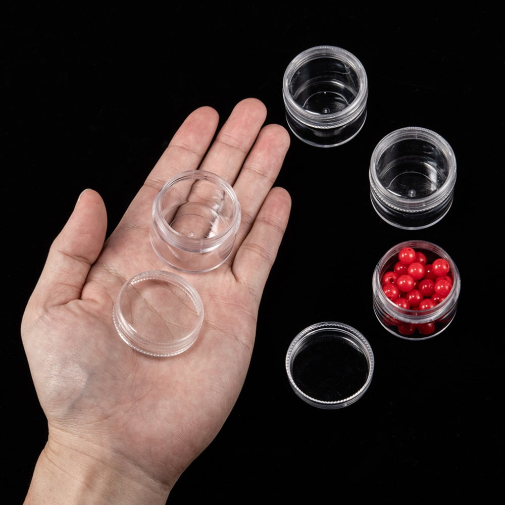 Plastic Bead Containers about 3.9cm in diameter, 3.3cm high, Capacity: 15ml (0.5 fl. oz) - Pack of 6
