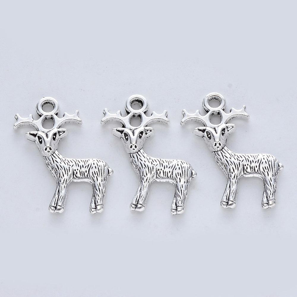 Reindeer / Stag Charms Antique Silver 23.5x19x3.5 - Pack of 20
