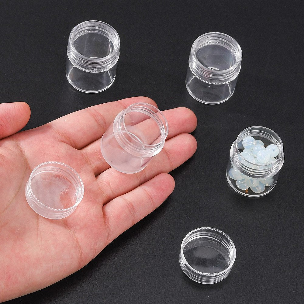 Plastic Beads Containers 2.5cm x 2.8cm Capacity: 5ml - Pack of 12