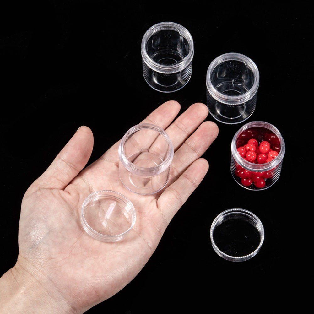 Plastic Bead Containers, Clear, 3.9x5cm, Capacity: 20ml(0.67 fl. oz) - Pack of 10