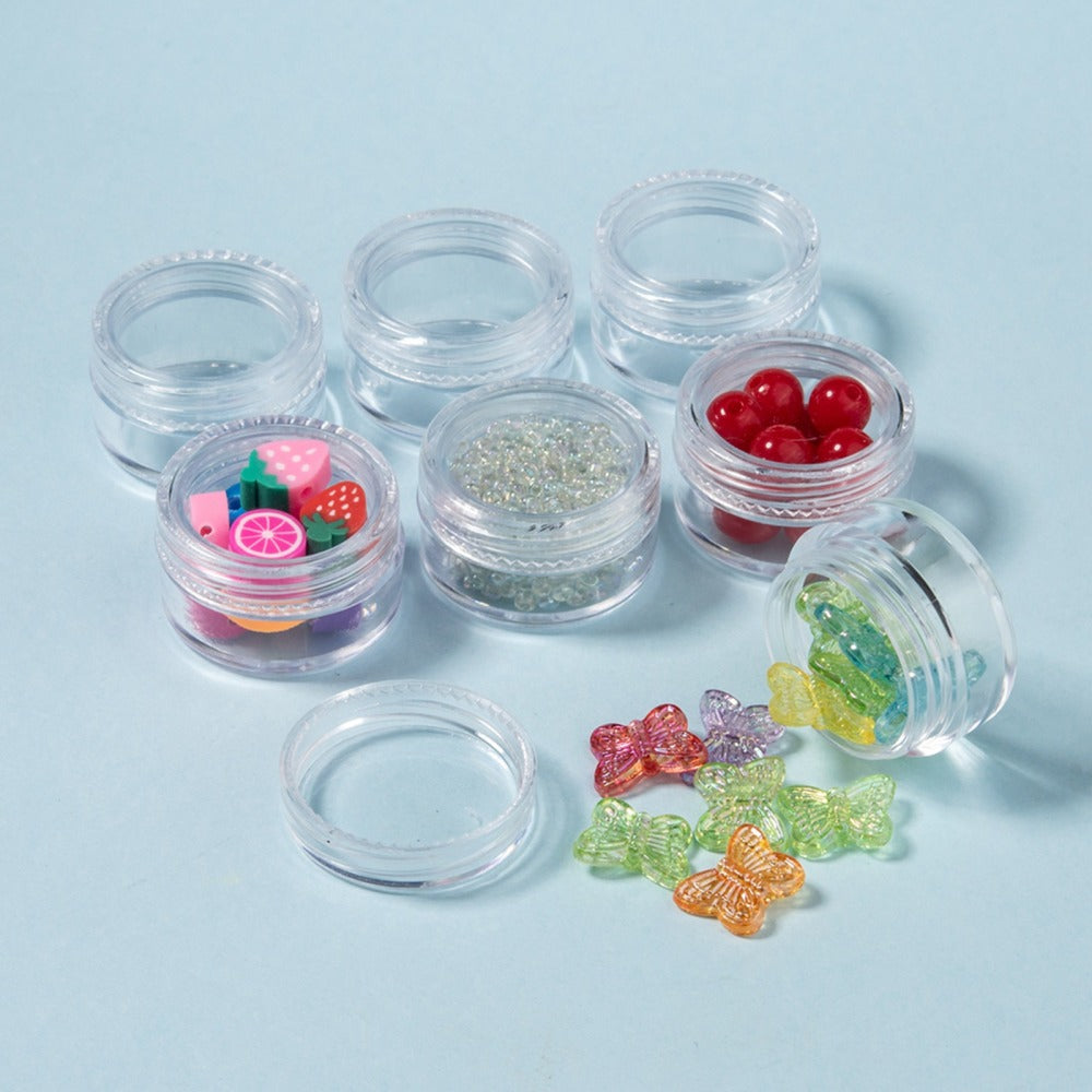 Plastic Bead Storage Containers 3cm x 1.8cm, Capacity: 5ml - Pack of 12