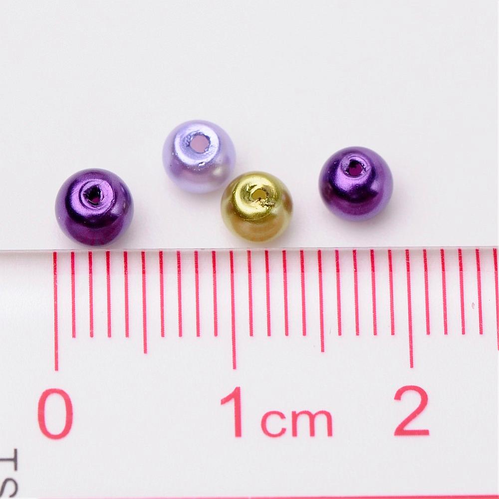 Glass Pearl Beads 4mm (0.8mm Hole) Lavender Garden Mix - Pack of 400
