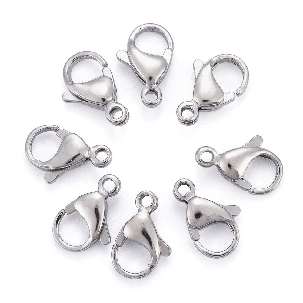 Stainless Steel Lobster Clasp 13x8mm - Pack of 10